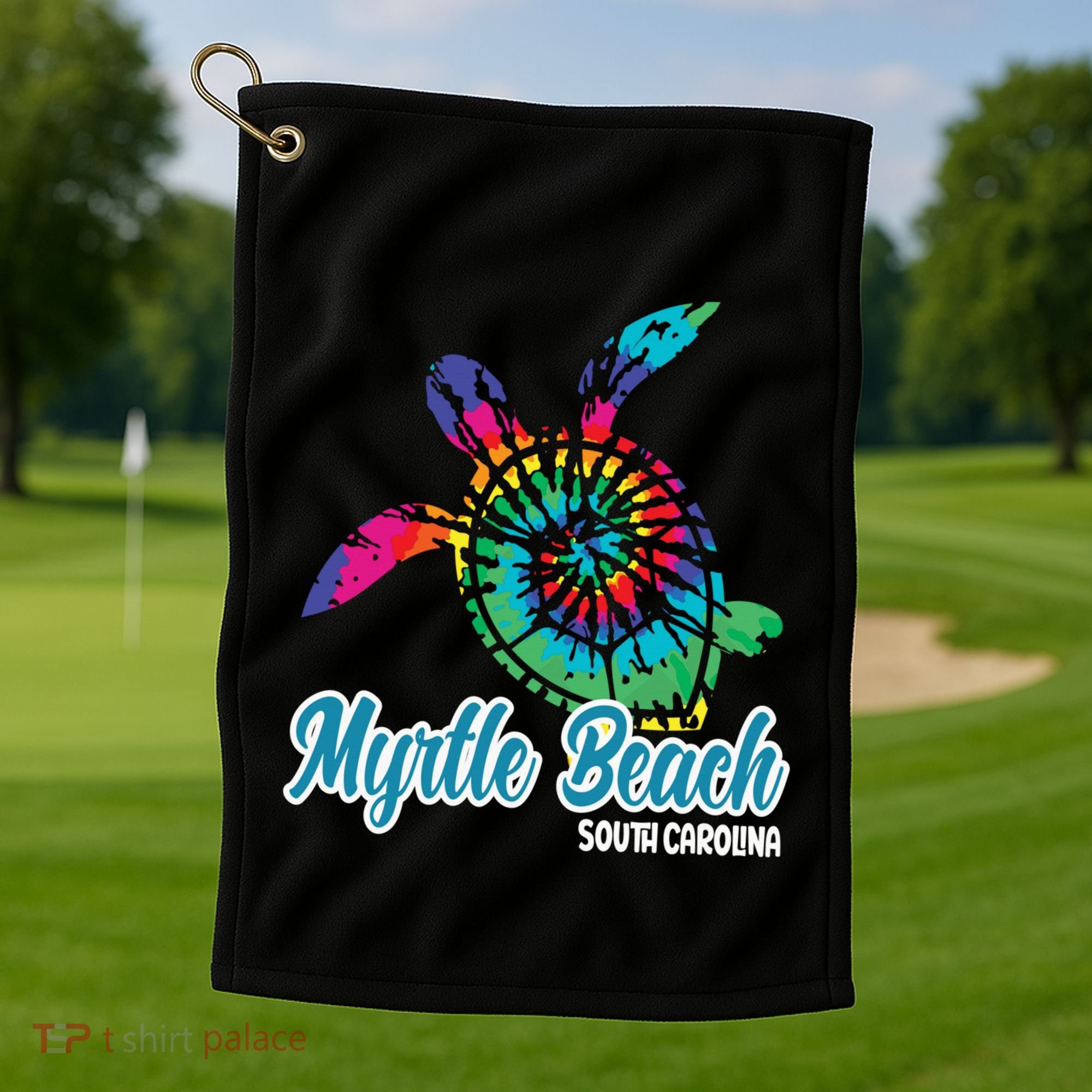 Myrtle Beach Souvenirs Tie Dye Save Sea Turtle S Carolina Golf Towel