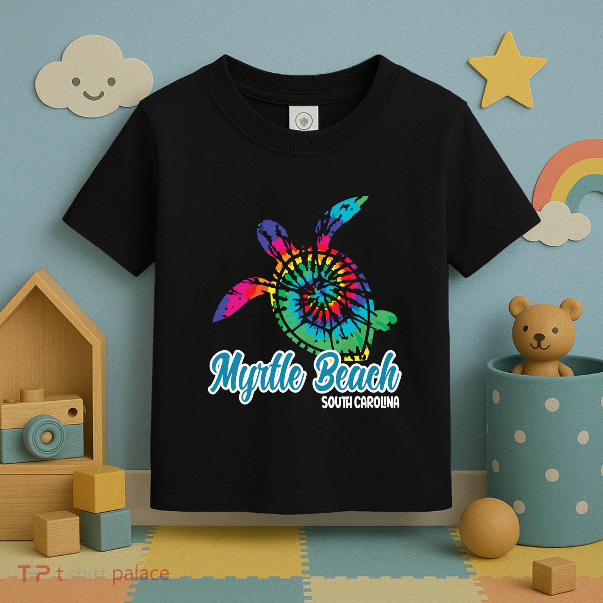 Myrtle Beach Souvenirs Tie Dye Save Sea Turtle S Carolina Toddler T-Shirt
