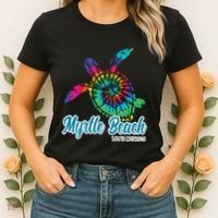 Myrtle Beach Souvenirs Tie Dye Save Sea Turtle S Carolina Women's T-Shirt thumb 2