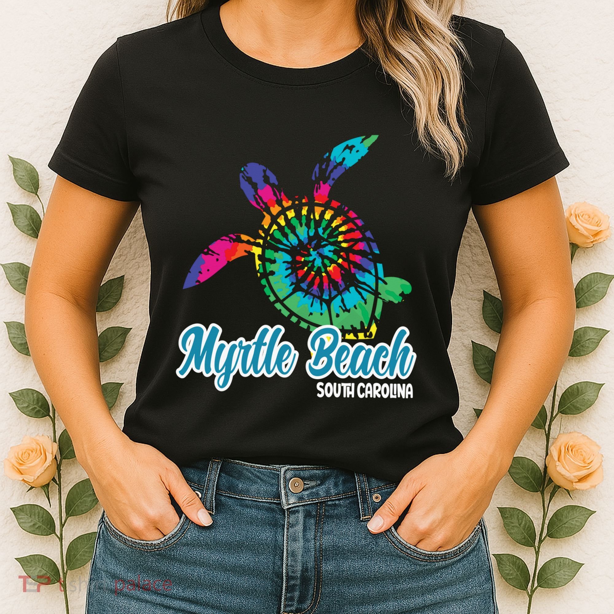 Myrtle Beach Souvenirs Tie Dye Save Sea Turtle S Carolina Women's T-Shirt
