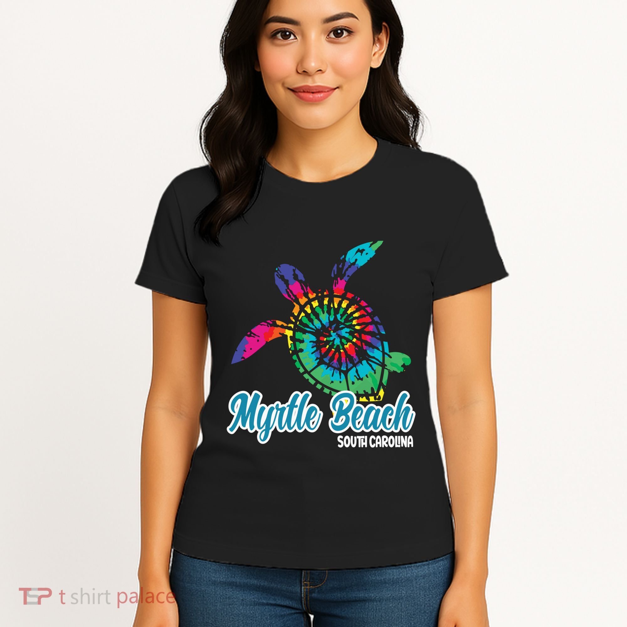 Myrtle Beach Souvenirs Tie Dye Save Sea Turtle S Carolina Women's T-Shirt