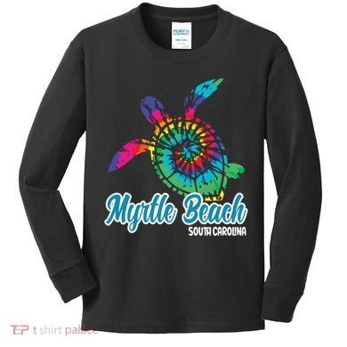 Myrtle Beach Souvenirs Tie Dye Save Sea Turtle S Carolina Kids Long Sleeve Shirt