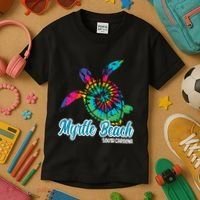 Myrtle Beach Souvenirs Tie Dye Save Sea Turtle S Carolina Kids T-Shirt thumb 3