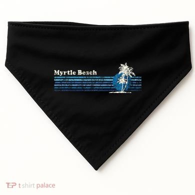 Myrtle Beach Sc Vintage 80s Palm Trees Sunset USA-Made Doggie Bandana