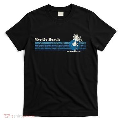 Myrtle Beach Sc Vintage 80s Palm Trees Sunset T-Shirt