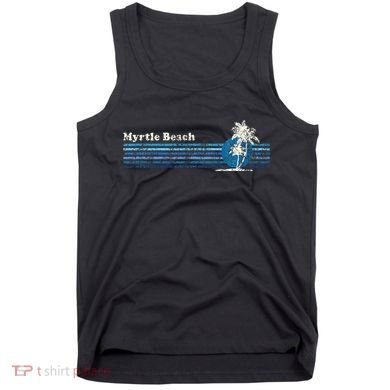 Myrtle Beach Sc Vintage 80s Palm Trees Sunset Tank Top