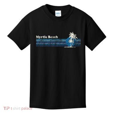 Myrtle Beach Sc Vintage 80s Palm Trees Sunset Kids T-Shirt