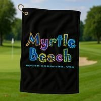 Myrtle Beach South Carolina Souvenir Cool Gift Golf Towel thumb 1
