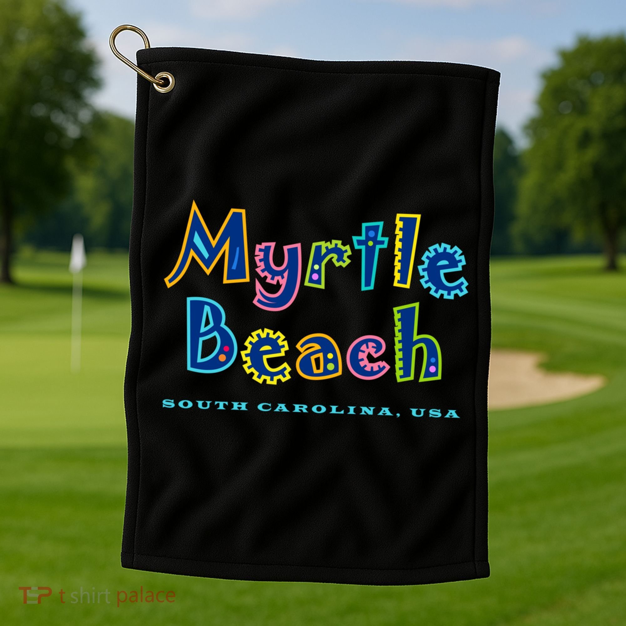 Myrtle Beach South Carolina Souvenir Cool Gift Golf Towel