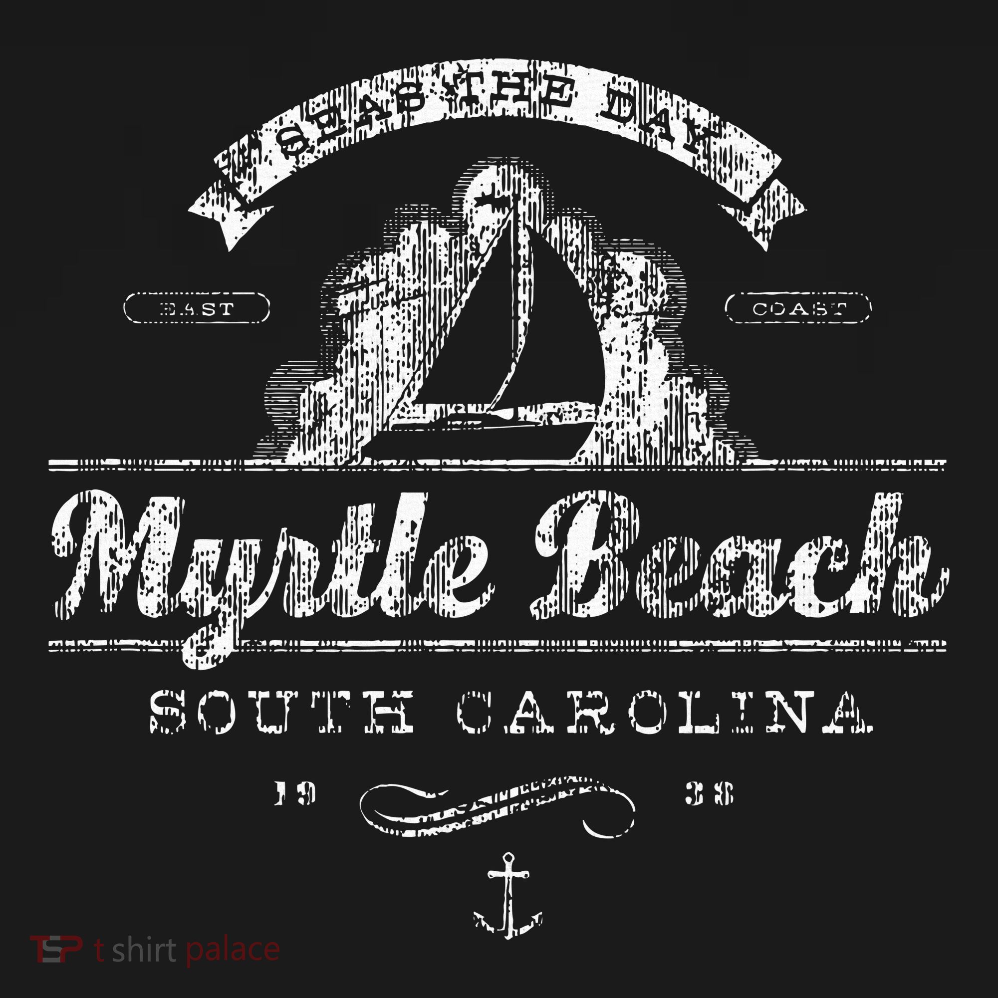 Myrtle Beach Sc Sailboat Vintage Nautical T-Shirt