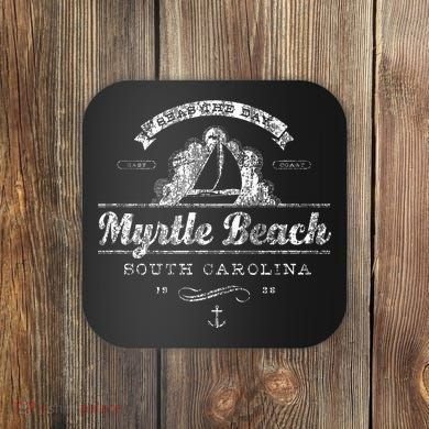 Myrtle Beach Sc Sailboat Vintage Nautical Coaster