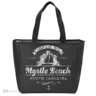Myrtle Beach Sc Sailboat Vintage Nautical Tote Bag