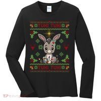 Mi Burrito Sabanero Mexican Funny Tuki Tuki Donkey Ugly Xmas Women's Long Sleeve Shirt thumb 0