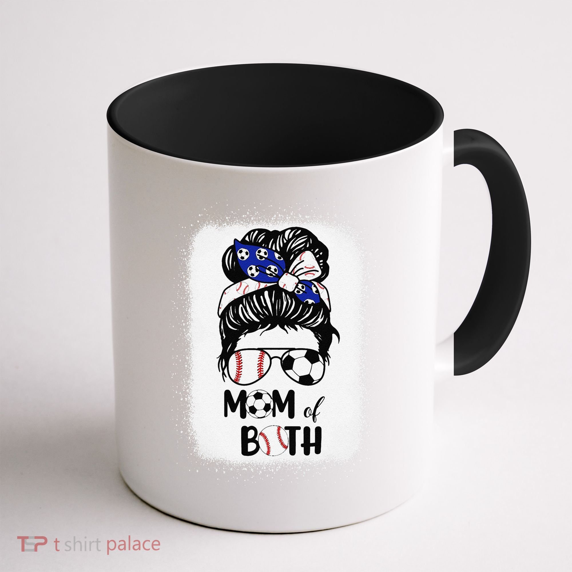 Messy Bun Soccer Mom Baseball Mom Of Both Mothers Day Coffee Mug