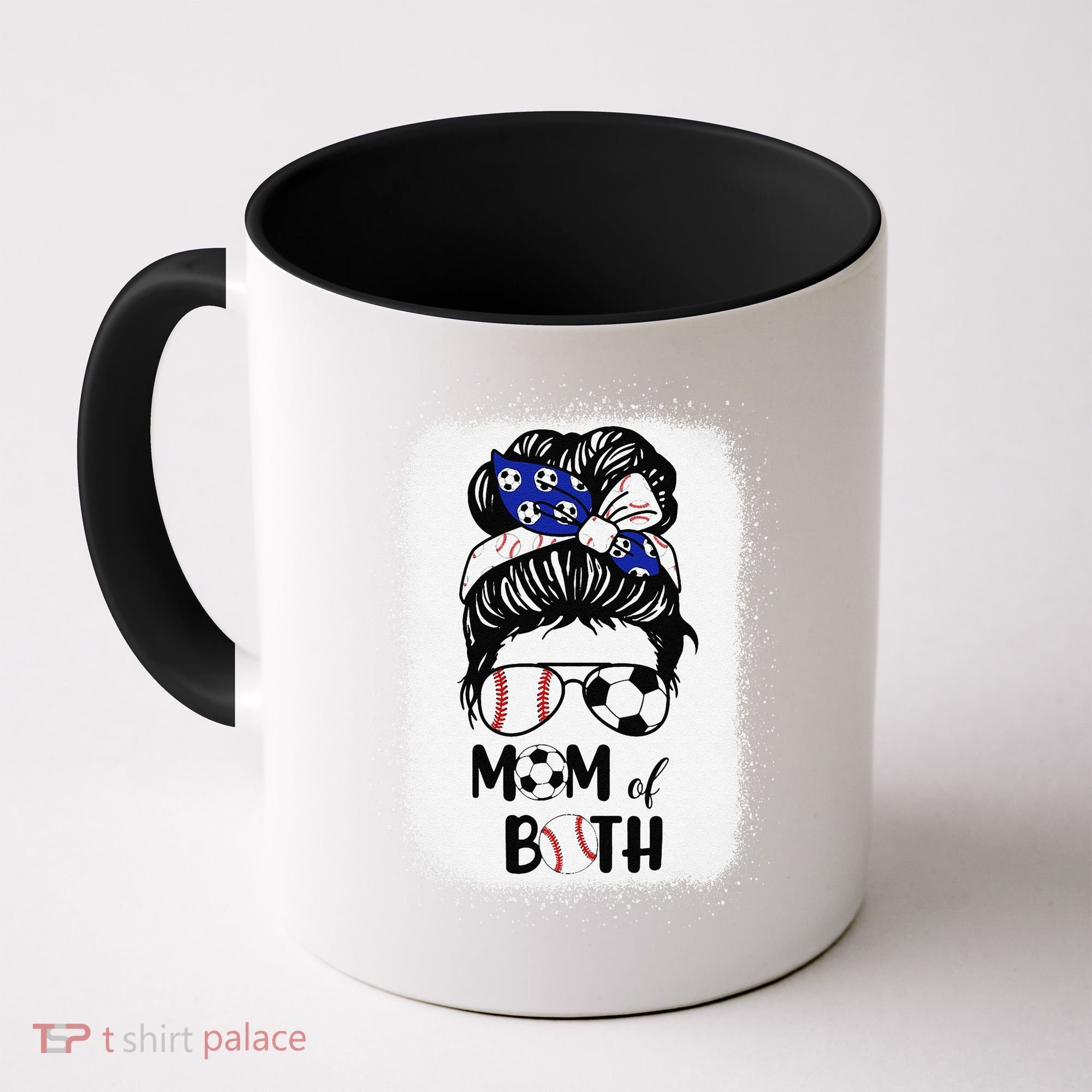 Messy Bun Soccer Mom Baseball Mom Of Both Mothers Day Coffee Mug
