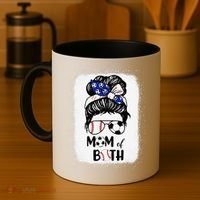 Messy Bun Soccer Mom Baseball Mom Of Both Mothers Day Coffee Mug thumb 4