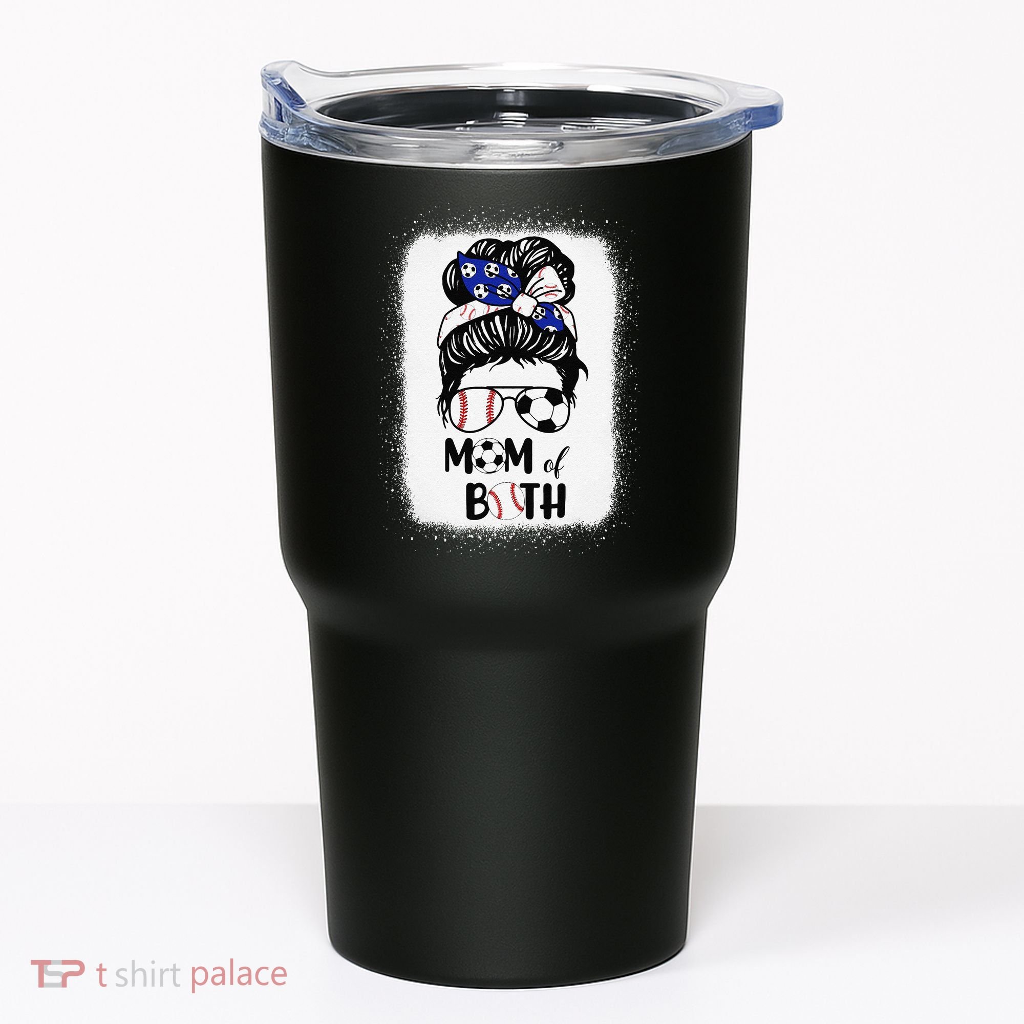 Messy Bun Soccer Mom Baseball Mom Of Both Mothers Day Tumbler