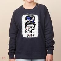 Messy Bun Soccer Mom Baseball Mom Of Both Mothers Day Women's Sweatshirt thumb 0