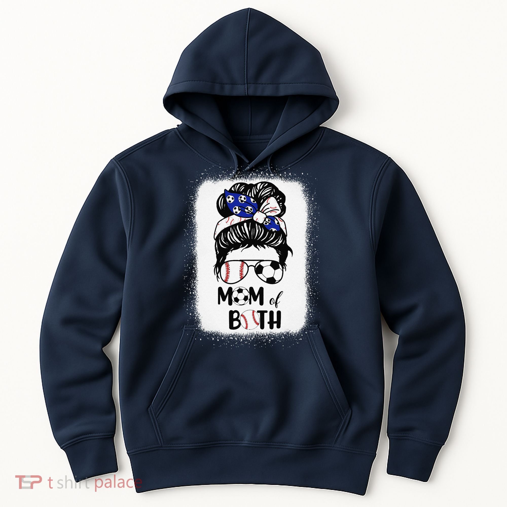Messy Bun Soccer Mom Baseball Mom Of Both Mothers Day Hoodie