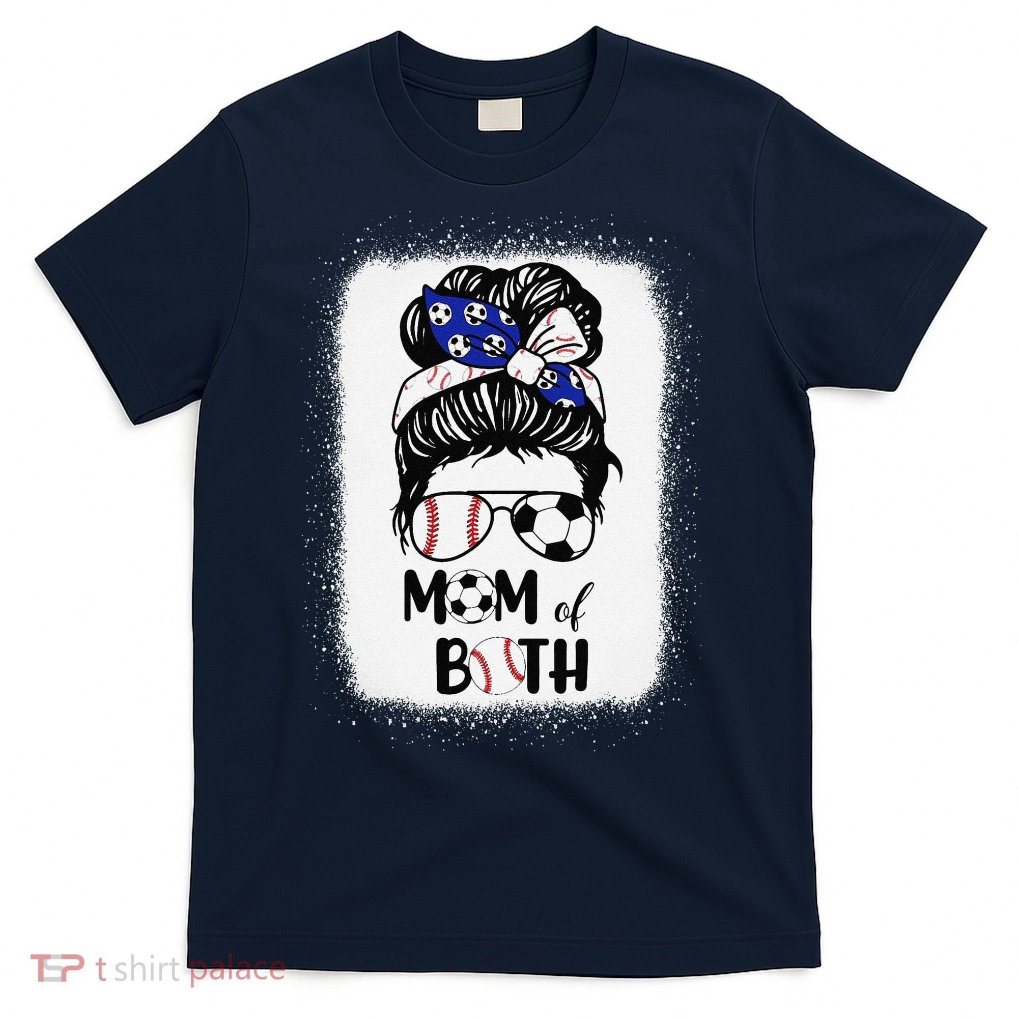 Messy Bun Soccer Mom Baseball Mom Of Both Mothers Day T-Shirt