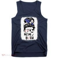 Messy Bun Soccer Mom Baseball Mom Of Both Mothers Day Tank Top thumb 0