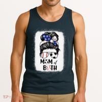 Messy Bun Soccer Mom Baseball Mom Of Both Mothers Day Tank Top thumb 3