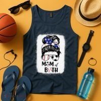 Messy Bun Soccer Mom Baseball Mom Of Both Mothers Day Tank Top thumb 4