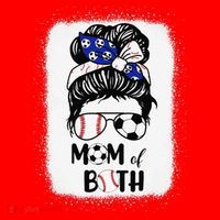 Messy Bun Soccer Mom Baseball Mom Of Both Mothers Day Santa Hat thumb 1
