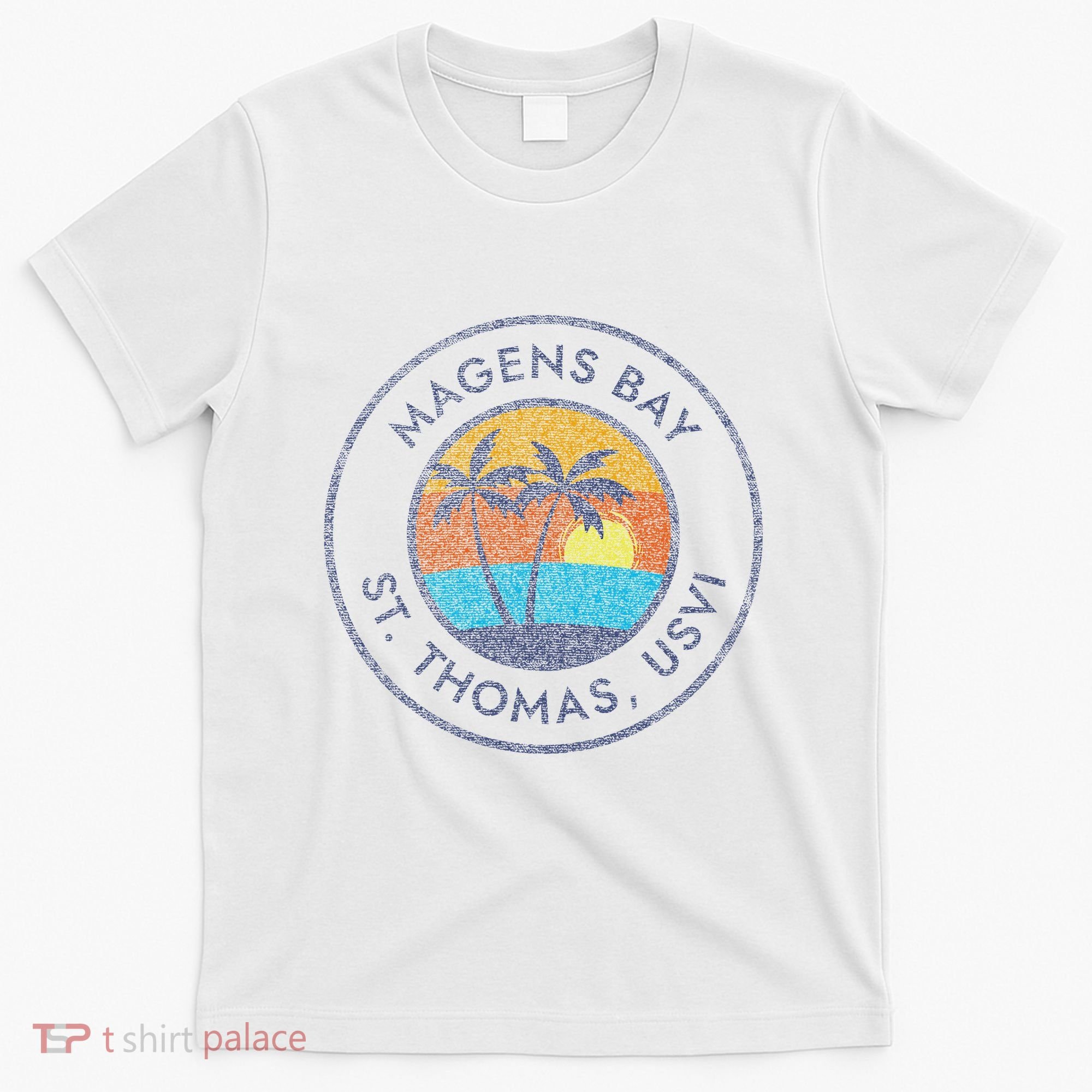 Magens Bay St. Thomas Usvi Vintage Sunset Faded Distressed T-Shirt
