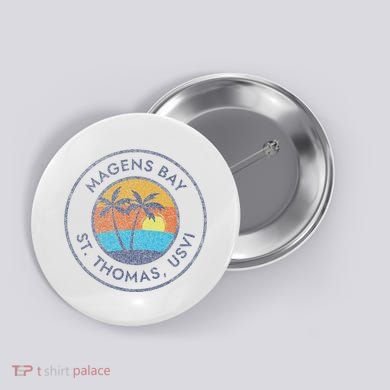 Magens Bay St. Thomas Usvi Vintage Sunset Faded Distressed Button