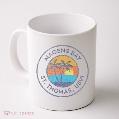 Magens Bay St. Thomas Usvi Vintage Sunset Faded Distressed Coffee Mug