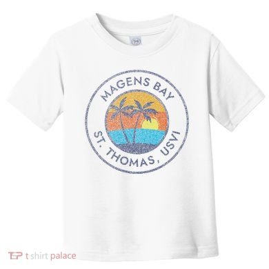 Magens Bay St. Thomas Usvi Vintage Sunset Faded Distressed Toddler T-Shirt