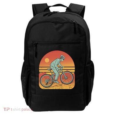 Mountain Biker Sunset Vintage Backpack