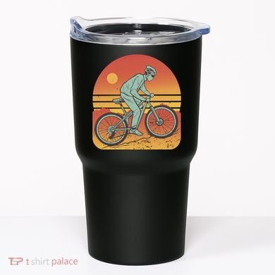 Mountain Biker Sunset Vintage Tumbler