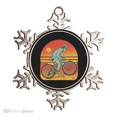 Mountain Biker Sunset Vintage Ornament