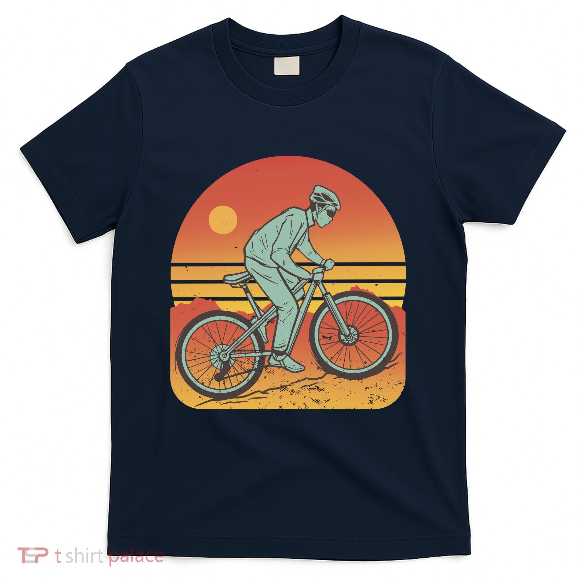 Mountain Biker Sunset Vintage T-Shirt