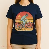 Mountain Biker Sunset Vintage T-Shirt thumb 4