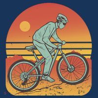 Mountain Biker Sunset Vintage T-Shirt thumb 7