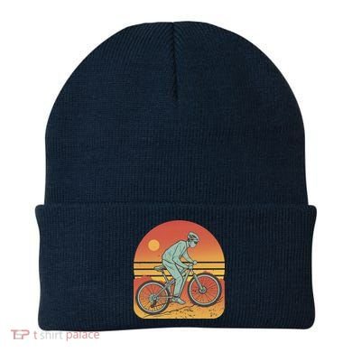 Mountain Biker Sunset Vintage Beanie