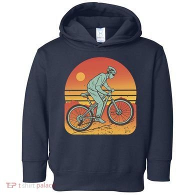 Mountain Biker Sunset Vintage Toddler Hoodie