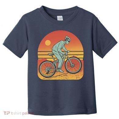 Mountain Biker Sunset Vintage Toddler T-Shirt