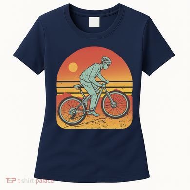 Mountain Biker Sunset Vintage Women's T-Shirt
