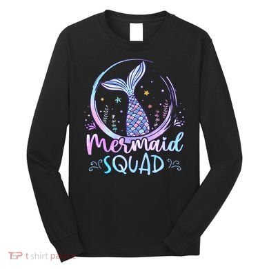 Mermaid Birthday Squad Party Long Sleeve Shirt