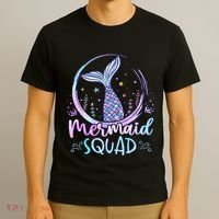 Mermaid Birthday Squad Party T-Shirt thumb 3