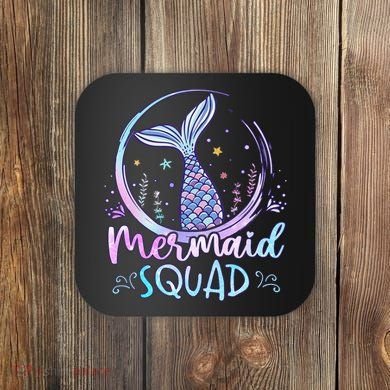 Mermaid Birthday Squad Party Coaster