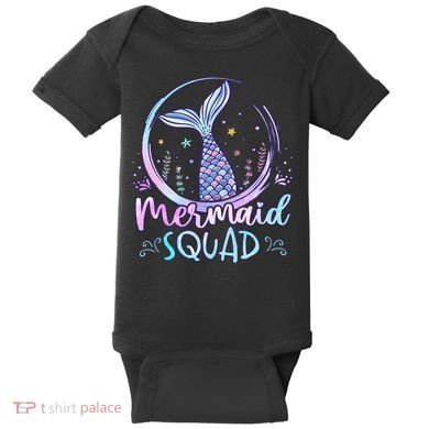 Mermaid Birthday Squad Party Baby Bodysuit