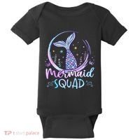 Mermaid Birthday Squad Party Baby Bodysuit thumb 0