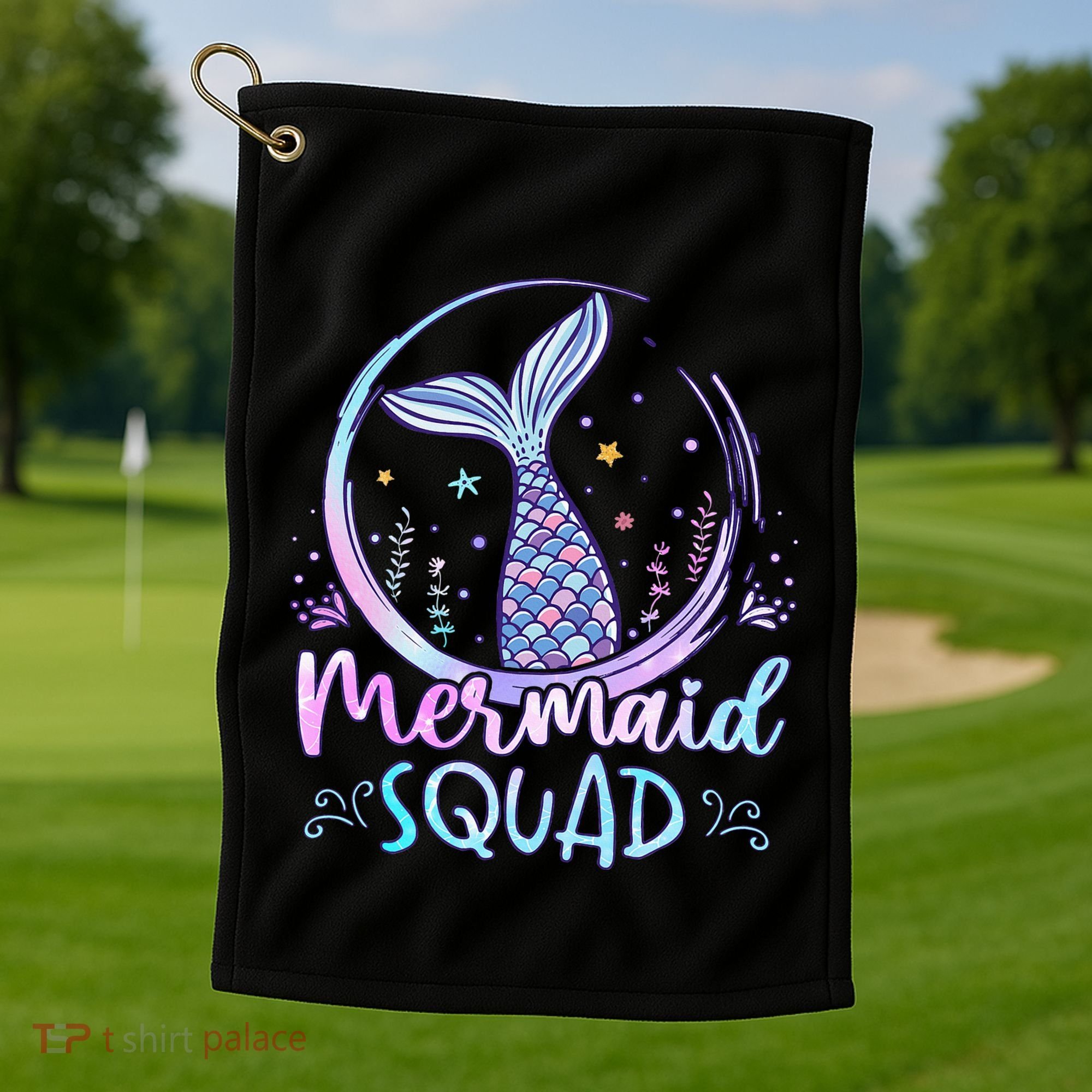 Mermaid Birthday Squad Party Golf Towel