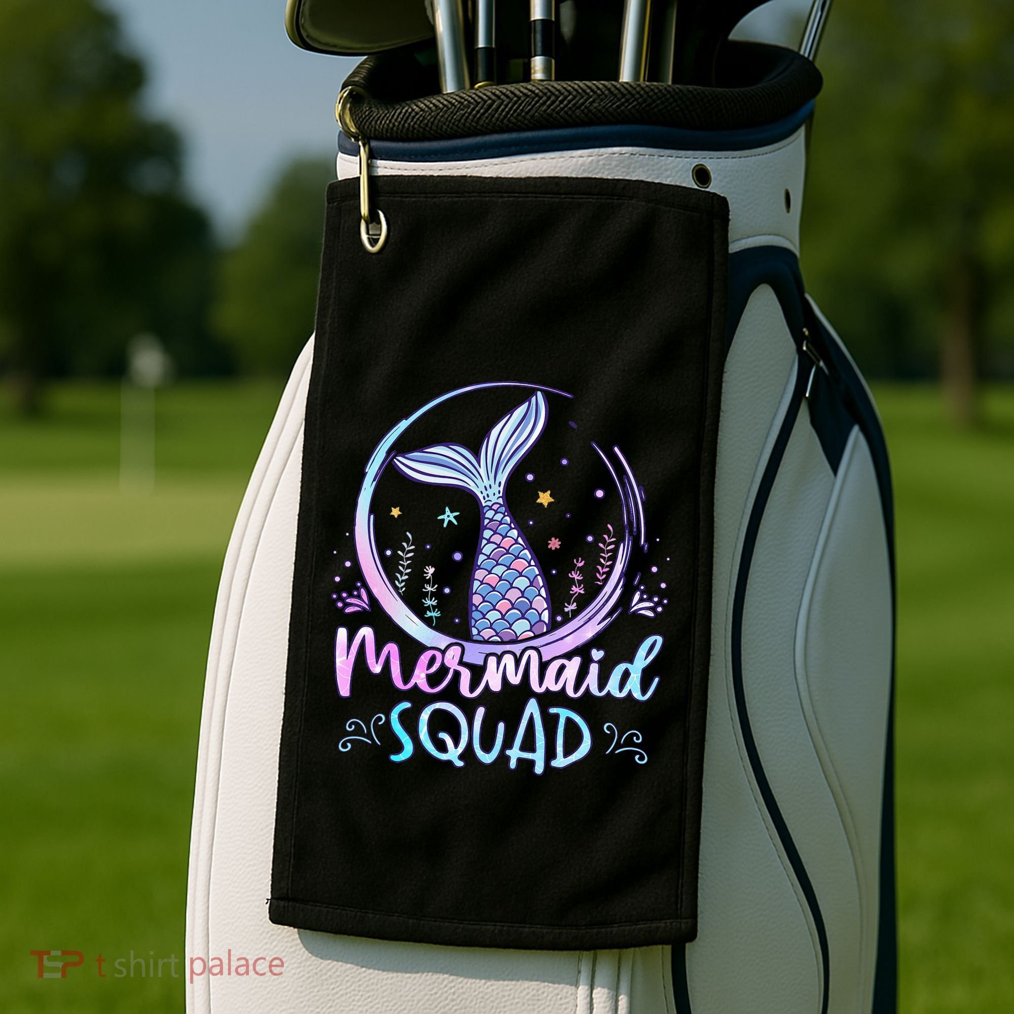 Mermaid Birthday Squad Party Golf Towel