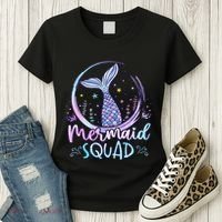 Mermaid Birthday Squad Party Women's T-Shirt thumb 3